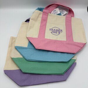 4 Trader Joe’s Mini Tote Bags - All Four Pastel Colors